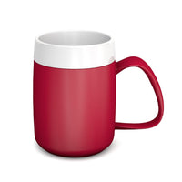 ORNAMIN Mug with Internal Cone, white rim and large handle for limited neck movement, on white background, front view.