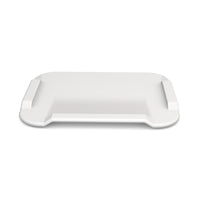 ORNAMIN small non-slip cutting board with rounded corners and two raised edges for easier use, angled front view.