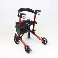 NRS Compact Easy Plus rollator with height-adjustable handles, seat, storage pouch and hand brakes, front view.