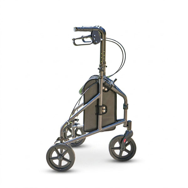 NRS Three Wheel Aluminium Rollator standing upright on a white background, front view.