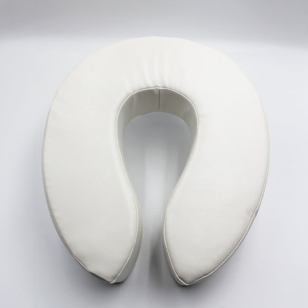 Homecraft Padded Raised Toilet Seat with horseshoe-shaped cushion for comfort and support on toilets, top view.