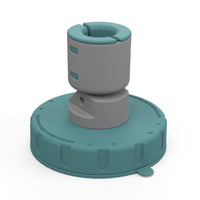 Gordon Ellis Prima Suction Feet with cylindrical top, slots, rounded base and suction feet for stability, side view.