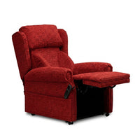 Repose Chatsworth Dual Motor Riser Recliner Chair by Repose Seating on a plain white background, front view.