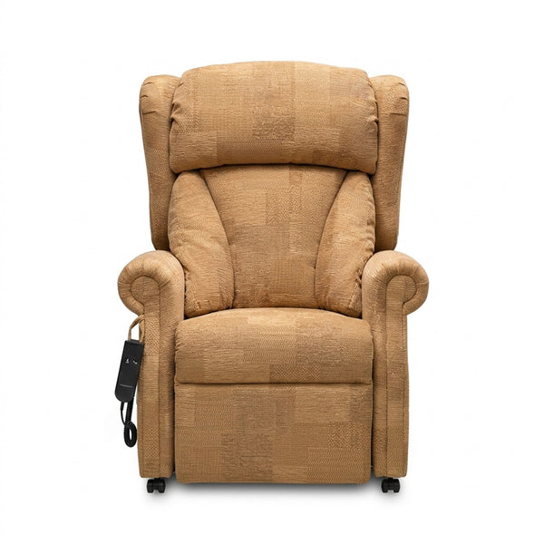 Repose Seating Chepstow dual motor riser recliner chair, front view on a white background.