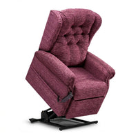 Repose Marbella Dual Motor Chair with button back, pocket sprung seat, padded arms and black metal base, front view.