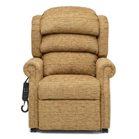 Repose Rimini dual motor tilt-in-space chair with cushioned arms, tall back, sprung seat and corded remote, front view.