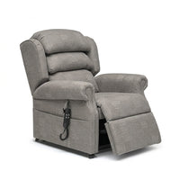 Rimini Dual Motor Tilt-in-Space Chair with pocket sprung seat, padded backrest and remote control, front view.