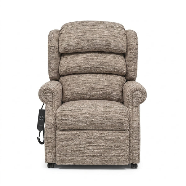 Repose Rimini Dual Motor Tilt-in-Space Chair with deluxe cushion and remote control, front view.