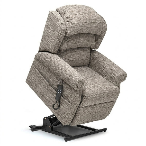 Repose Seating Rimini Dual Motor Tilt-in-Space Chair with padded arms, remote and pocket sprung cushion, front view.