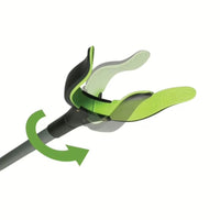 RevoReach GripLock lightweight reacher tool with revolving jaw and adjustable rotating claw, side view.