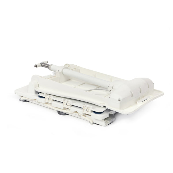 NRS Riverdale Bath Lift with flat base, central arm and rounded edges, on plain surface, front angle view.