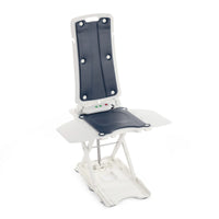 NRS Riverdale Bath Lift with arm flaps for safer bath entry and exit, lightweight design, side view.