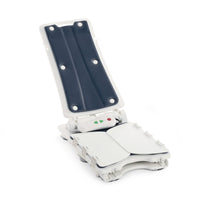 NRS Riverdale Bath Lift with reclining seat and hinged backrest, shown on a white background, front view.