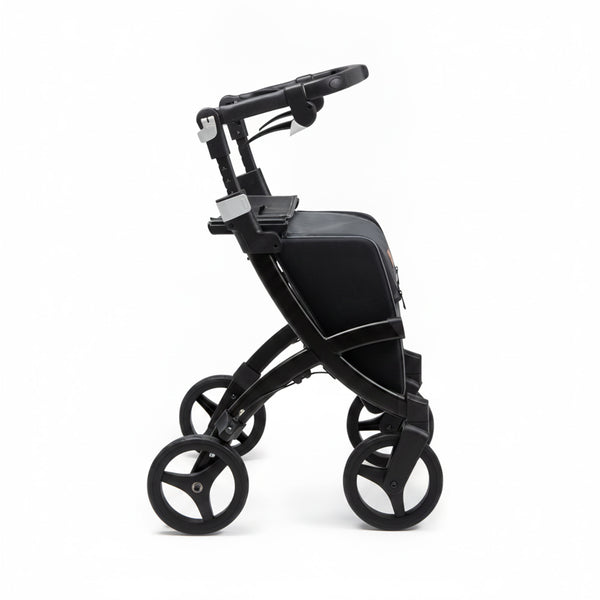 Rollz Flex 2-in-1 rollator and shopping trolley by Rollz on a white background, side view.