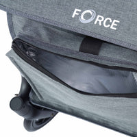 Royal Shopping Trolley rollator with a folding frame and open insulated front pocket, close-up.