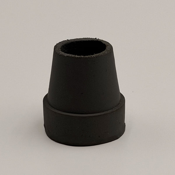 Able2 Rubber Walking Stick Ferrule 16mm with tapered design on a plain background, front view.