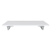 Savanah Slatted Bath Board with reinforced plastic slats and two brackets, plain background, top angle view.