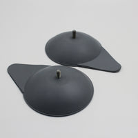 Mountway Suckers for Neptune Bath Lift with central screw and tab, round design, plain white background, top view.
