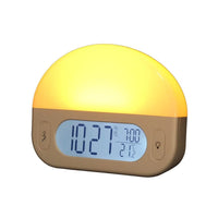 Lifemax Sunrise Alarm Clock with time display set to 10:27 and temperature reading 21.2°C, showing main features, front view.
