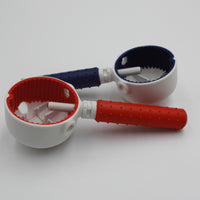 Gordon Ellis tap turners with ridged, round scoops and handles for turning capstan taps or better grip, front view.