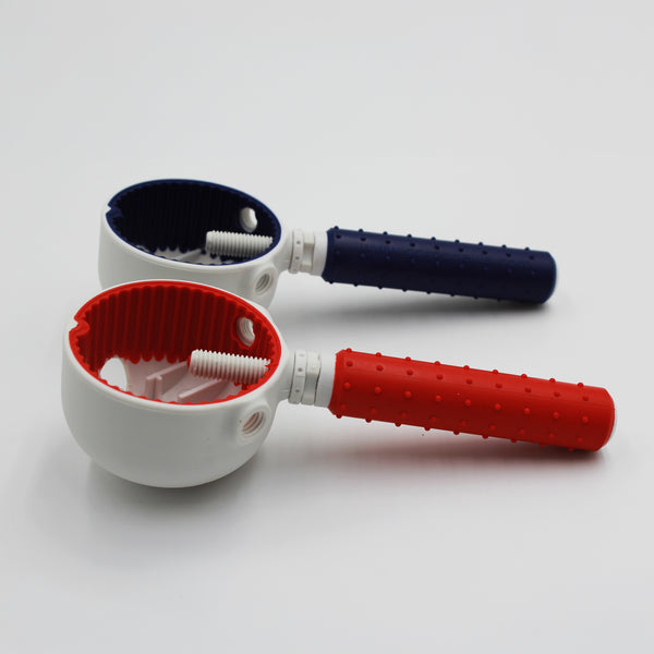 Pair of Gordon Ellis Tap Turners with handle grips, shown on a white background, top view.