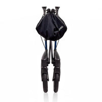 Topro Olympos All Terrain Rollator shown folded upright on a white background, side view.