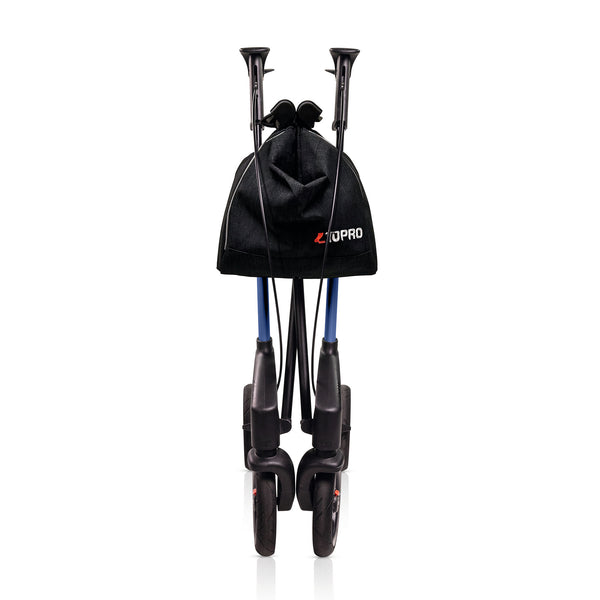 Topro Troja 5G Premium Rollator with wheels and attached bag, mobility aid, front view.