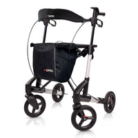 Topro Troja 5G Premium Rollator with storage bag and curved backrest, front view.