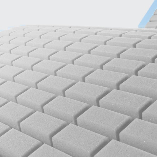 Opera Beds Ultimate Profiling Mattress foam with pressure relief grid texture, antimicrobial surface, close-up.