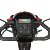 Drive Viper Scooter control panel with buttons, display lights and handlebars, close-up view.