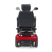 Drive Viper Scooter with adjustable black seat, headrest and side mirrors on white background, front view.