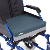 Black Drive Viscose Gel Seat Cushion, 18-inch wide for wheelchair pressure relief, front view.