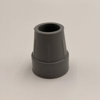 Coopers Walking Stick Ferrule, heavy-duty rubber tip with ridged sides and smooth round opening for walking aid, close-up view.